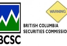 British Columbia Securities Commission (BCSC) warning